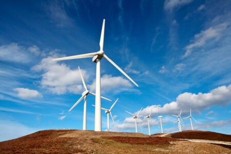 Green investing involves wind turbines